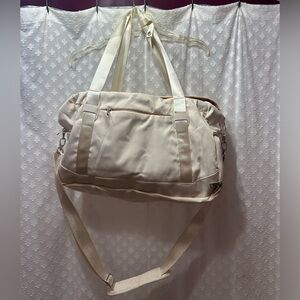 Cream Duffle Bag/Gym Bag
